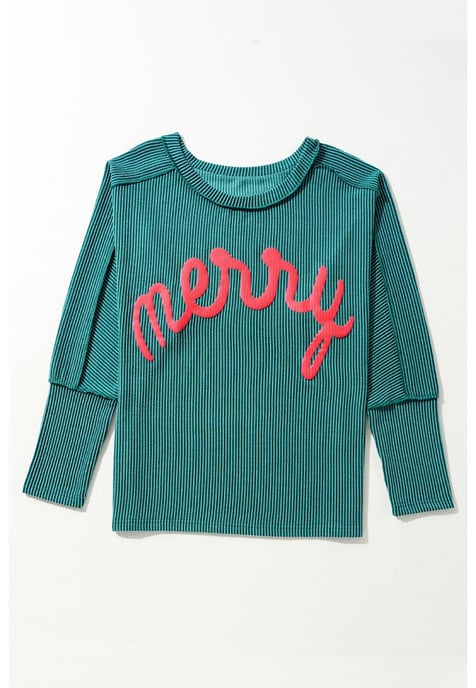 Skobeloff Merry Graphic Corded Batwing Sleeve Knit Top - Image 4
