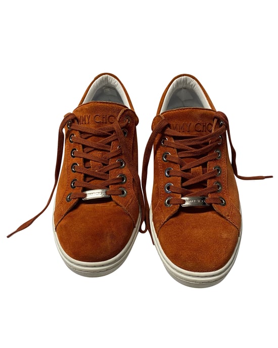 Jimmy Choo Cash Trainers in Brown Suede - Image 3