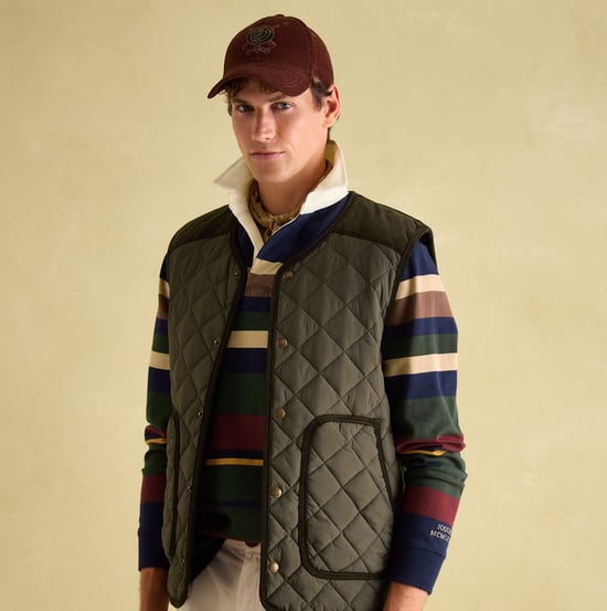Joules GIBSON Mens Gilet Green - Image 1