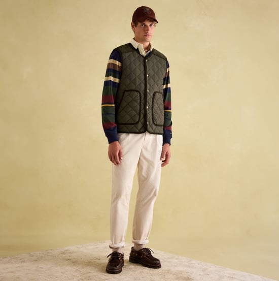 Joules GIBSON Mens Gilet Green - Image 3