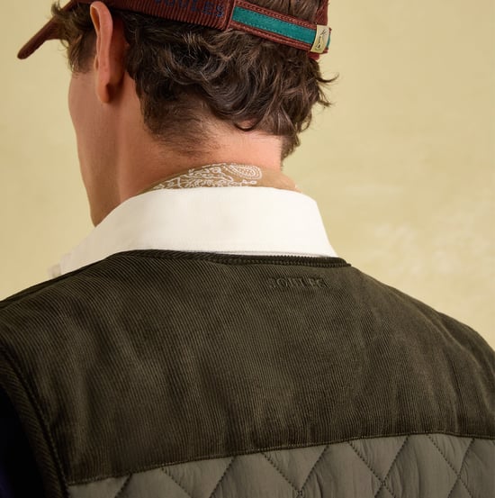 Joules GIBSON Mens Gilet Green - Image 6