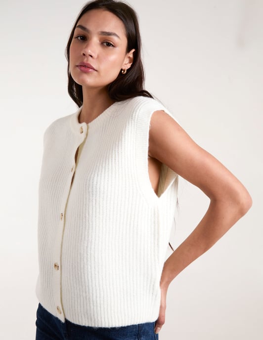 Ribbed Knit Vest - Image 1