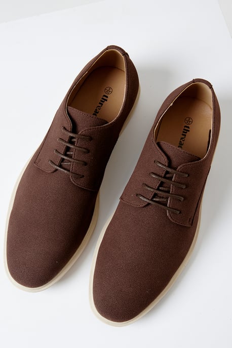 Chocolate Faux Suede Desert Shoes - Image 2