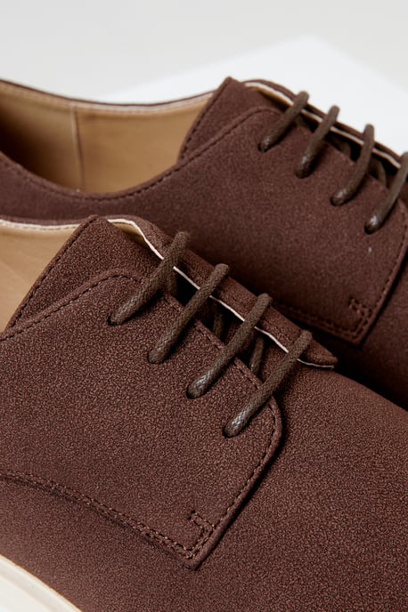 Chocolate Faux Suede Desert Shoes - Image 3