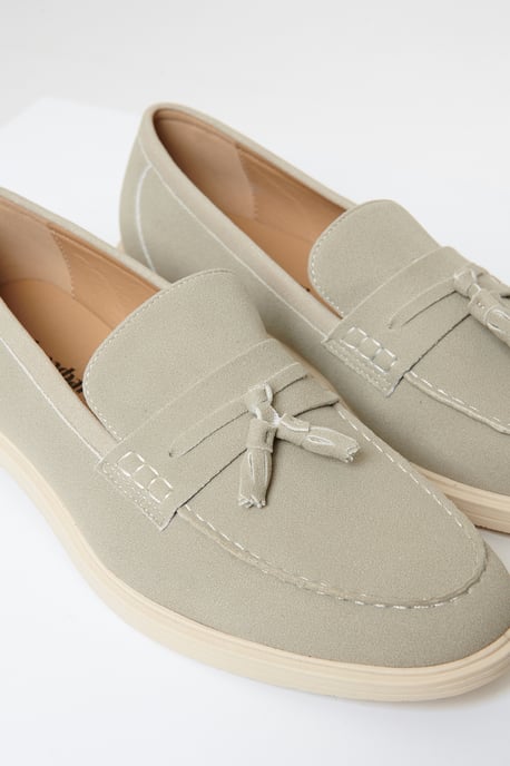 Stone Faux Suede Tassel Loafers - Image 3