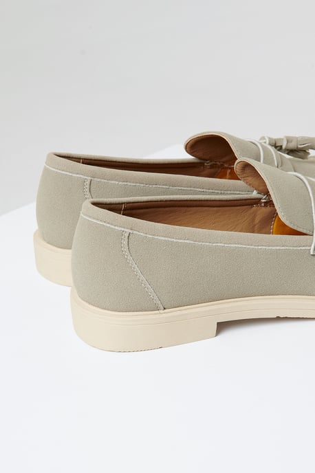 Stone Faux Suede Tassel Loafers - Image 4