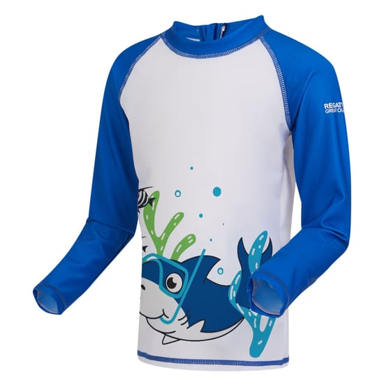 Regatta Bubbles The Shark Rash Suit för barn/unga (Hawaiian Blue) - Image 4