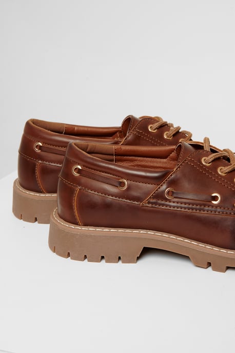 Brown Chunky Boat Shoes - Image 4