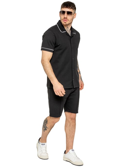 Enzo | Piping Shirt & Shorts Tracksuit Set för herrar - Image 2