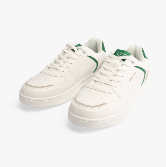 EALING PU Mens Trainers White/Green - Image 2