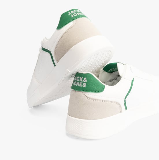 EALING PU Mens Trainers White/Green - Image 3