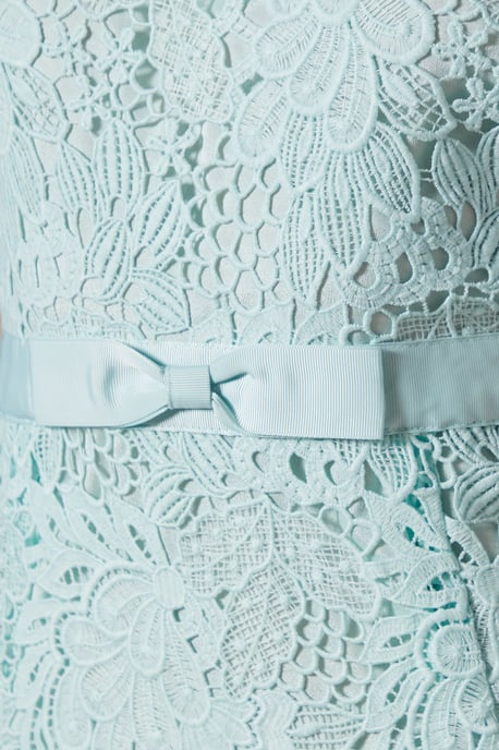 Lace Midi Dress With Bow Belt - Image 5