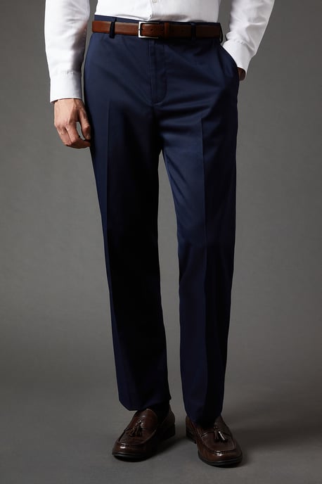 Navy Regular Fit Suit Trousers - Image 2