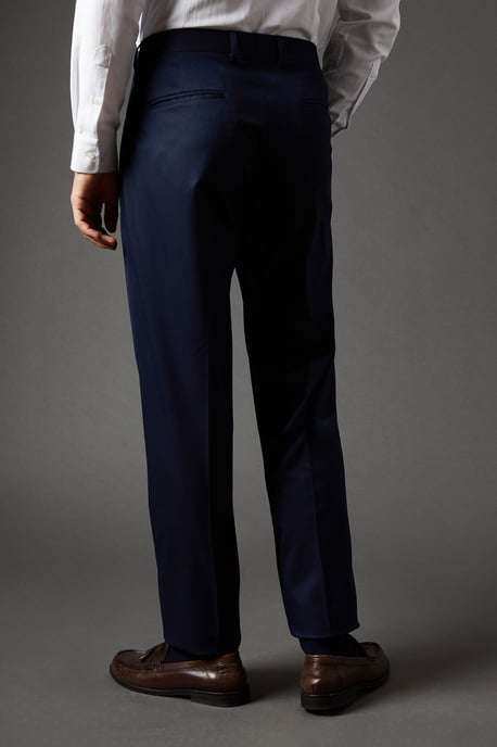 Navy Regular Fit Suit Trousers - Image 3