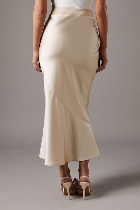 Satin Detail Fitted Skirt - Image 4