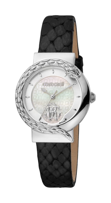 Silver Dial Black Band Watch - Image 1