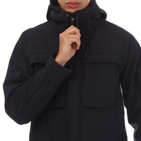 Men's C.P. Company Shell-R Lens Hooded Jacket in Navy - Image 3