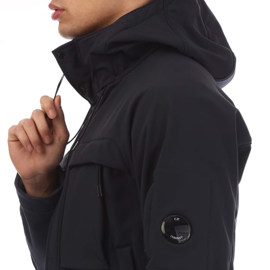 Men's C.P. Company Shell-R Lens Hooded Jacket in Navy - Image 4