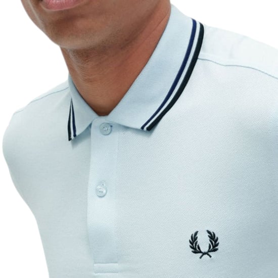 Fred Perry M3600 Twin Tipped Polo Shirt Light Ice - Image 2