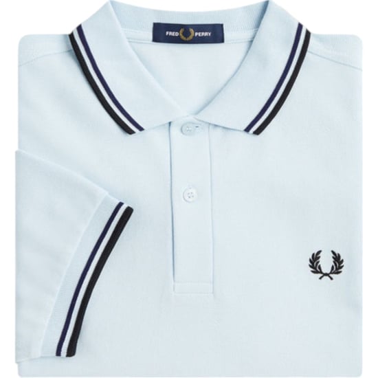 Fred Perry M3600 Twin Tipped Polo Shirt Light Ice - Image 5