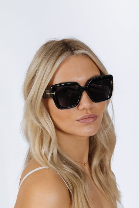 Bold Square Sunglasses in Black - Image 4