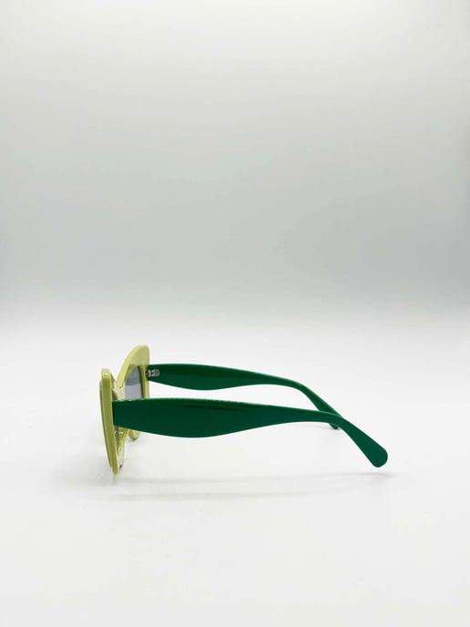 Bold Butterfly Cat-Eye Sunglasses Green Lime - Image 4
