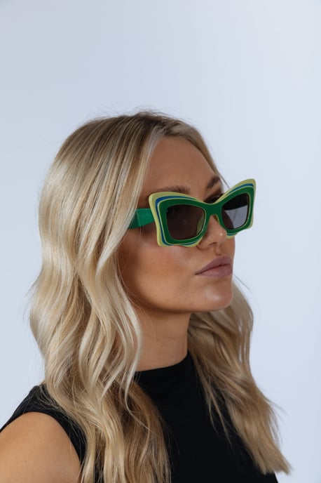 Bold Butterfly Cat-Eye Sunglasses Green Lime - Image 5