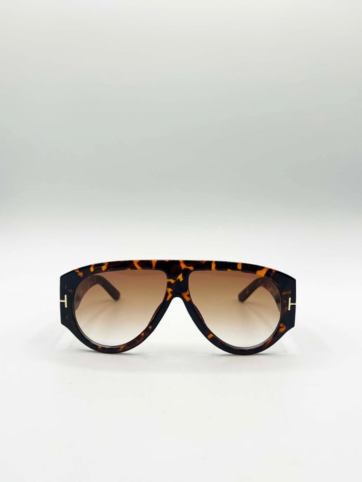 Oversized Rounded Tortoiseshell Sunglasses - Image 2
