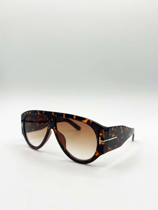 Oversized Rounded Tortoiseshell Sunglasses - Image 3