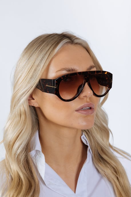 Oversized Rounded Tortoiseshell Sunglasses - Image 4