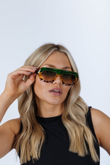 Cross-Border Flat Sunglasses in Multi Print - Image 1
