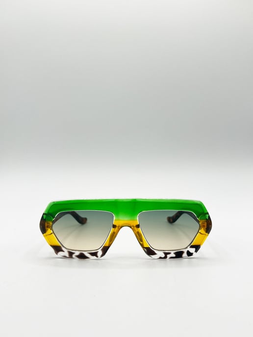Cross-Border Flat Sunglasses in Multi Print - Image 2