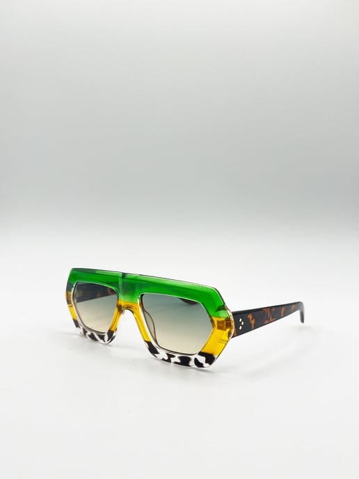 Cross-Border Flat Sunglasses in Multi Print - Image 3
