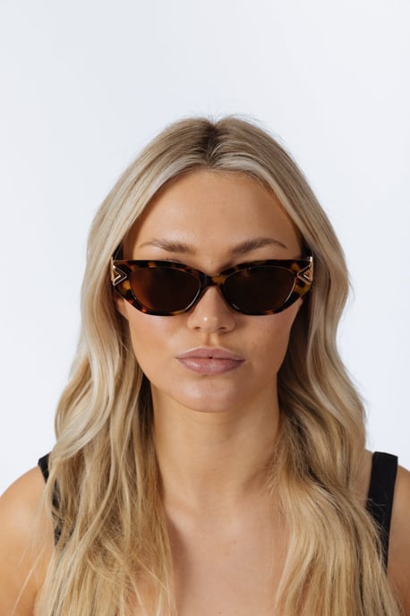 Cat-Eye Diamond Infinity Sunglasses in Tortoiseshell - Image 1