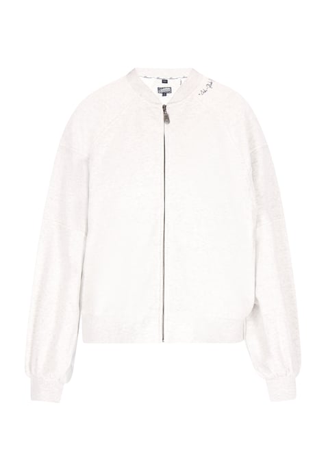 Dreimaster Sweat-jacket women wool white melange - Image 1