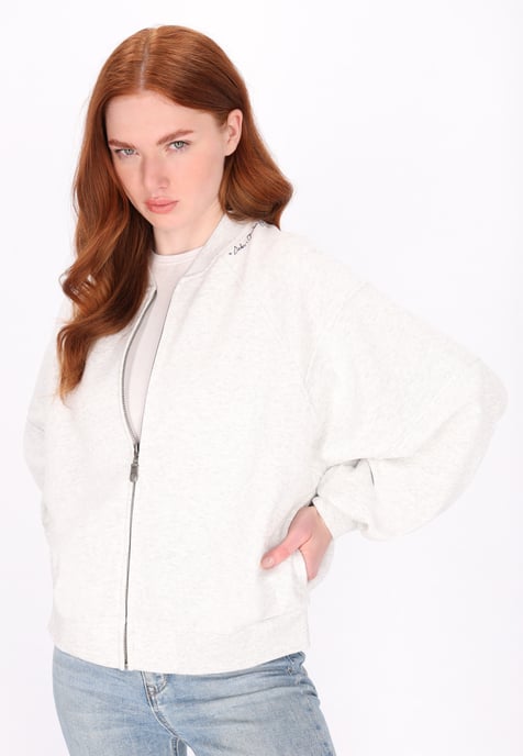 Dreimaster Sweat-jacket women wool white melange - Image 3