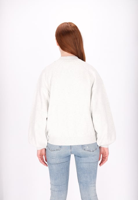 Dreimaster Sweat-jacket women wool white melange - Image 4