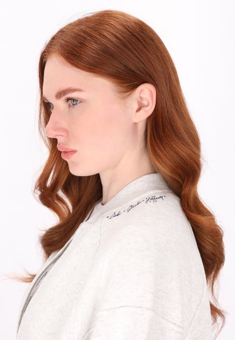 Dreimaster Sweat-jacket women wool white melange - Image 5