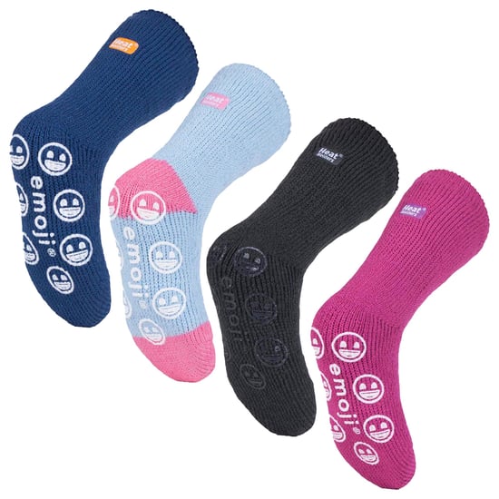 Barn 4 par Emoji-sockor - värmehållare - termosockor för flickor och pojkar - Emoji Mix - Image 3