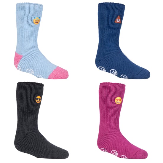 Barn 4 par Emoji-sockor - värmehållare - termosockor för flickor och pojkar - Emoji Mix - Image 4