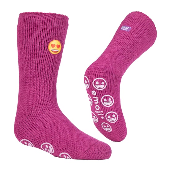 Värmehållare - Barnkaraktär halkfria 2.3 TOG vintervarma termiska toffelsockor med grepp - Emoji hjärtansikte - Image 3