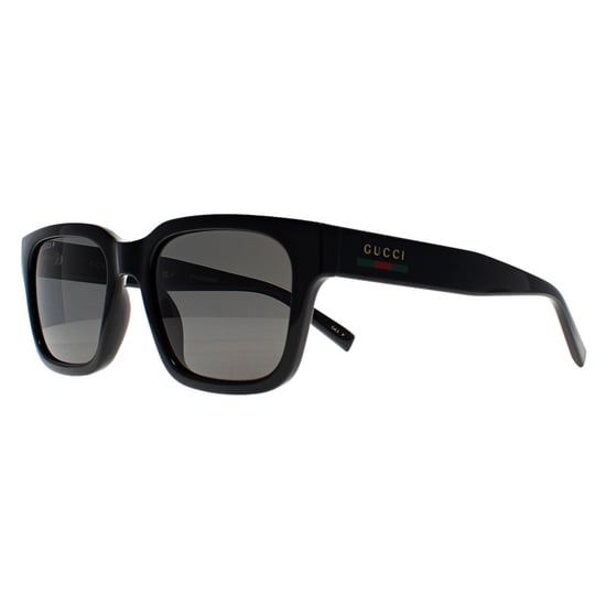 Gucci Square Womens Shiny Black Grey Polarized GG1857S - Image 2