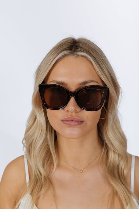 Oversized Round Cat-Eye Sunglasses in Tortoiseshell - Image 4