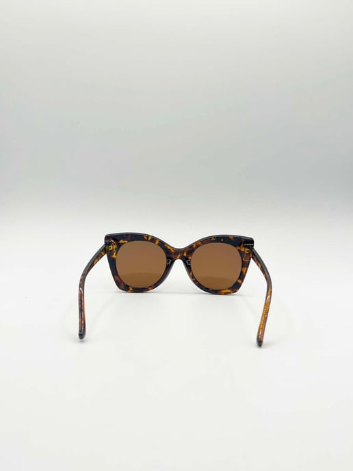 Oversized Round Cat-Eye Sunglasses in Tortoiseshell - Image 6