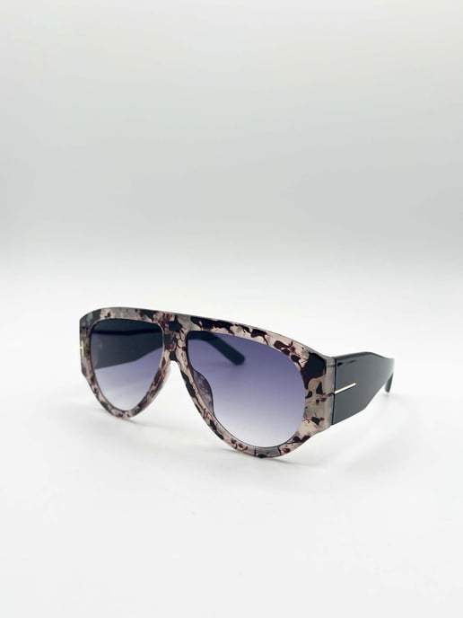 Oversized Rounded Sunglasses Brown Black - Image 2