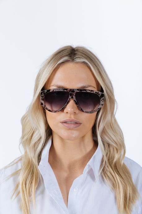 Oversized Rounded Sunglasses Brown Black - Image 3