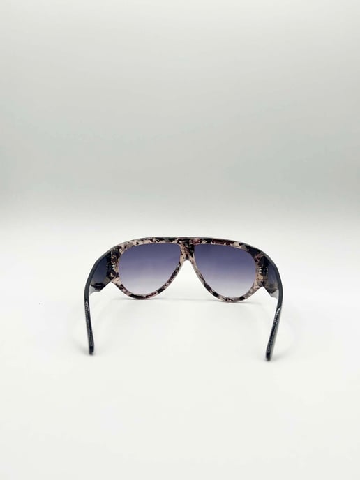 Oversized Rounded Sunglasses Brown Black - Image 6
