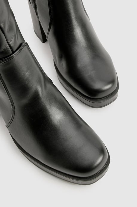 Knee High Platform Block Heel Boots - Image 6
