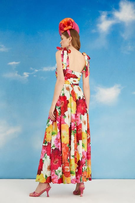 Coast Womens Maxi Dress Multicoloured Polyester Long Poplin - Image 4
