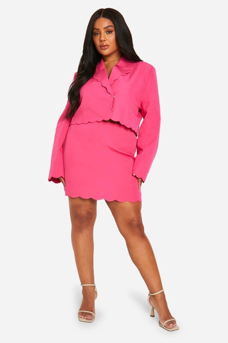 Plus Scallop Mini Skirt - Image 1